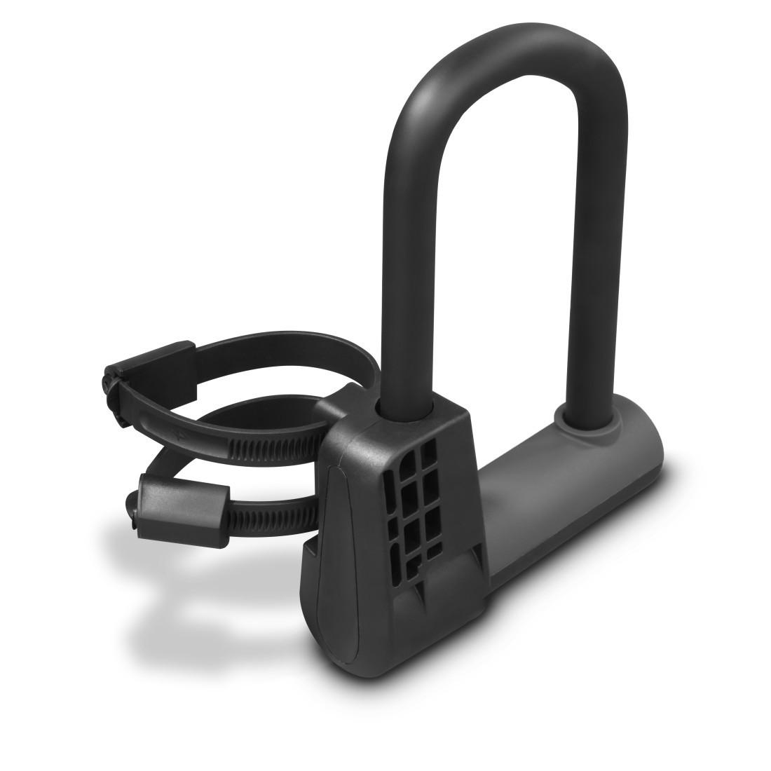 Fahrrad-Bügelschloss, mit Schlüssel und Halterungen, ART 2, Stahl, Schwarz (00178139)