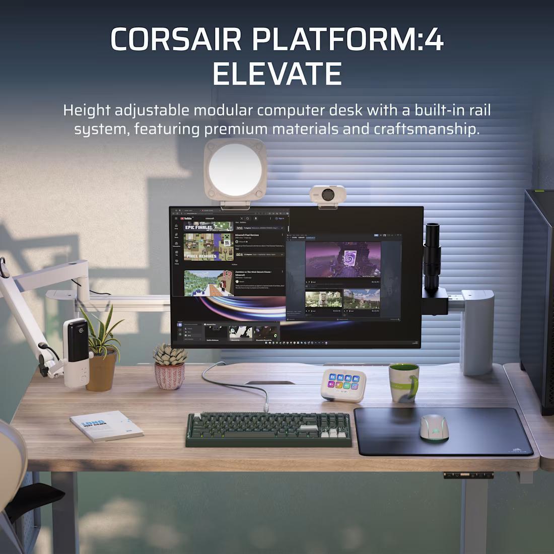 Platform:4 Elevate-Schreibtisch, Holz in heller Kieferbeizung