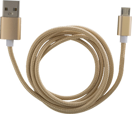 15805 USB Color Datenkabel Micro-USB Rubber Gold mit Sync- und Ladefunktion
