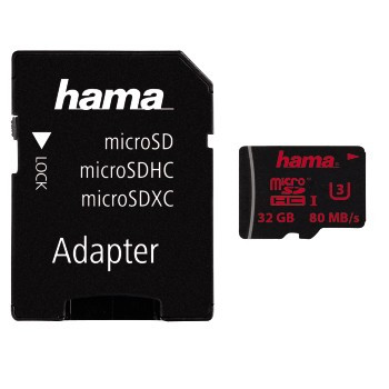 microSDHC 32GB UHS Speed Class 3 UHS-I 80MB/s + Adapter/Mobile (00123978)