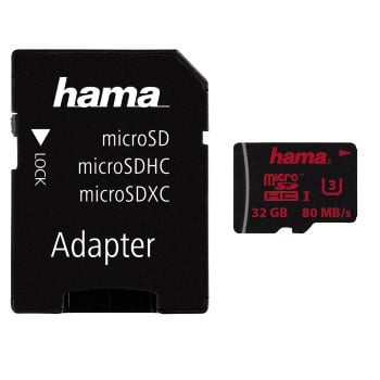 microSDHC 32GB UHS Speed Class 3 UHS-I 80MB/s + Adapter/Mobile
