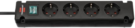 H05VV-F 3G1,5 Bremounta 4-fach schwarz 1,5m Steckdosenleiste