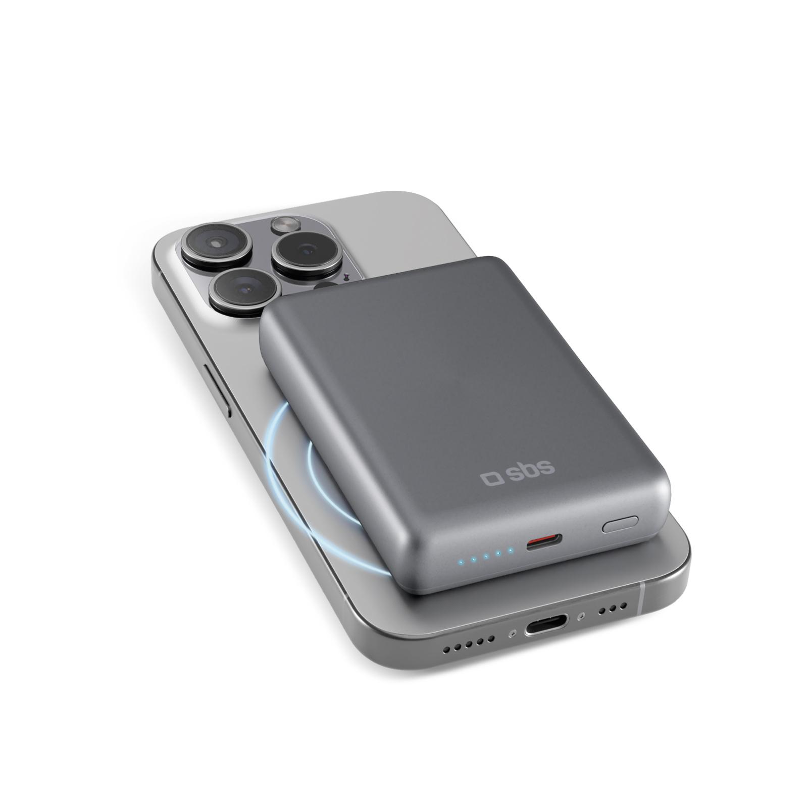 Powerbank 10.000 mAh kompatibel mit MagSafe, Grau