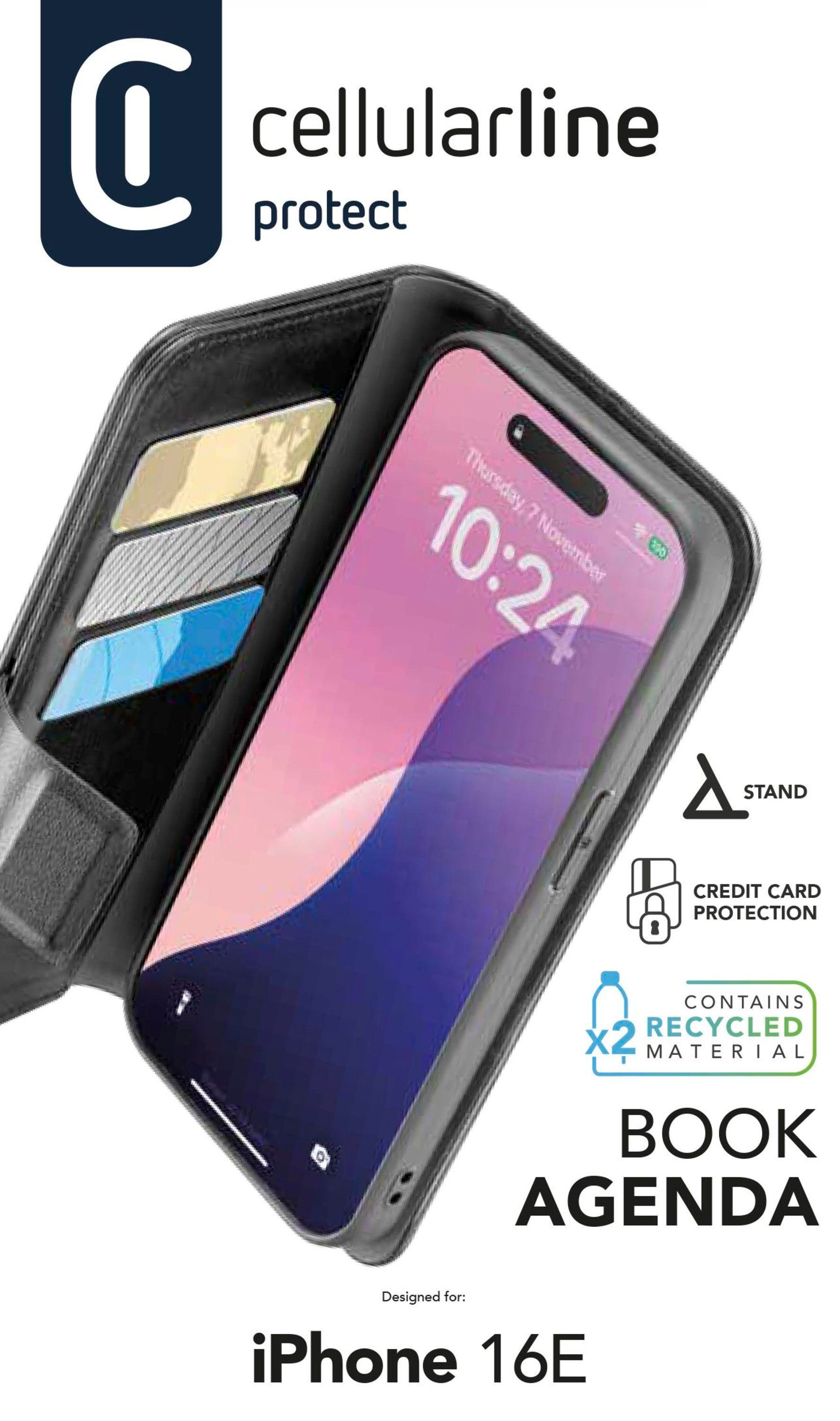 Book Agenda 2 Case für Apple iPhone 16E Black (61086)