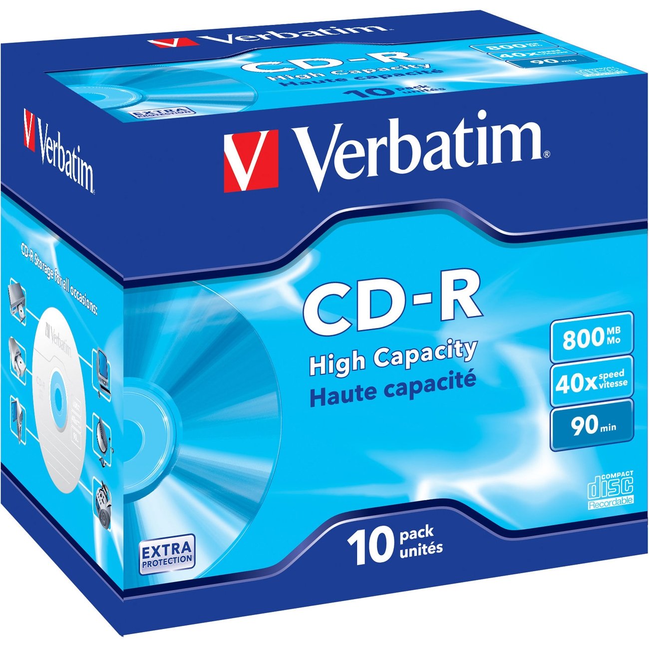CD-R High Capacity 800 MB, 40x, 10er Pack CD-Rohlinge