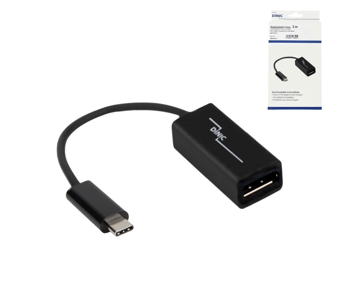 USB-C auf DisplayPort Adapter, 4k bei 60Hz, USB 3.1, USB Stecker auf DP Buchse, Schwarz