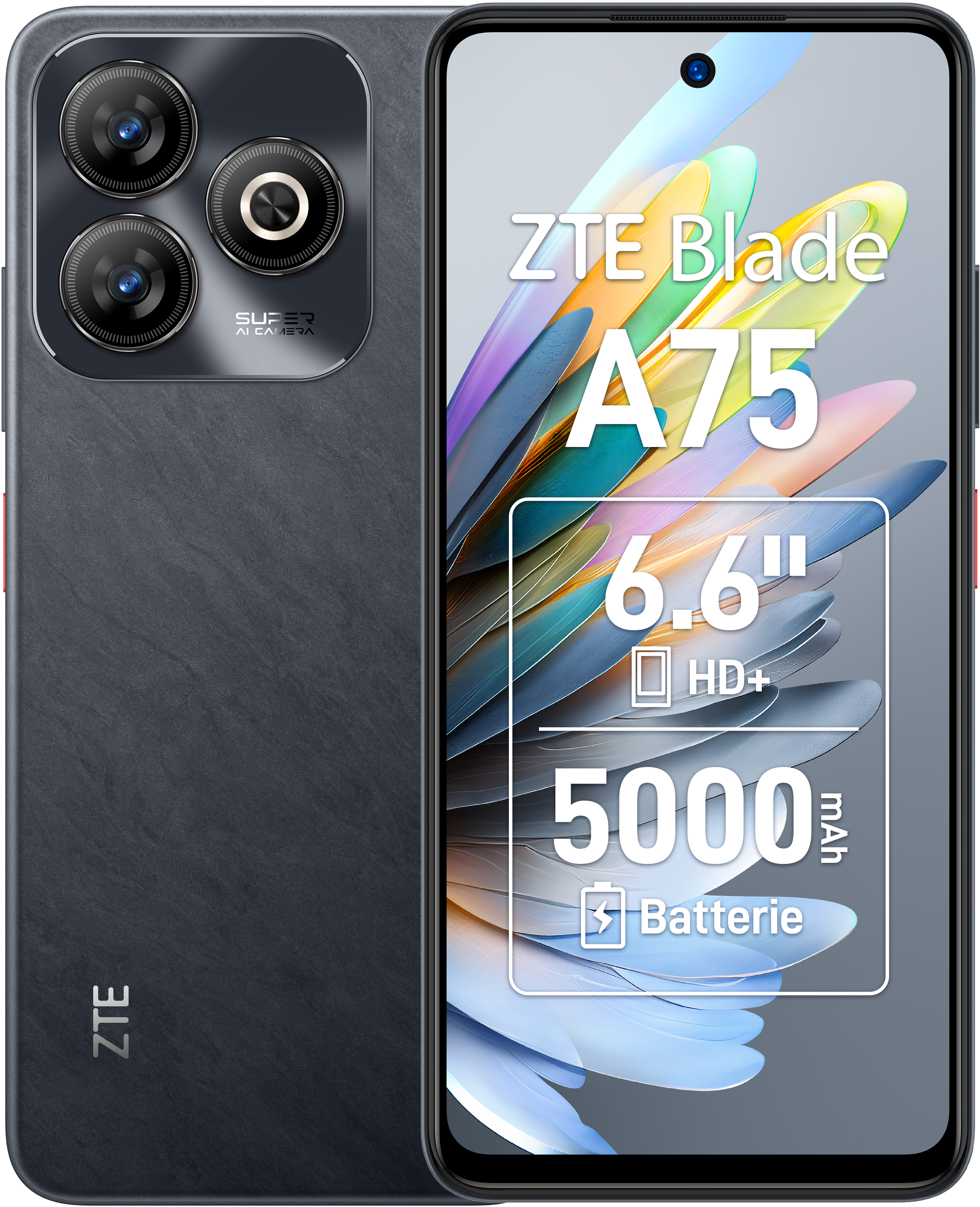 Blade A75 4GB + 128GB Black Smartphone