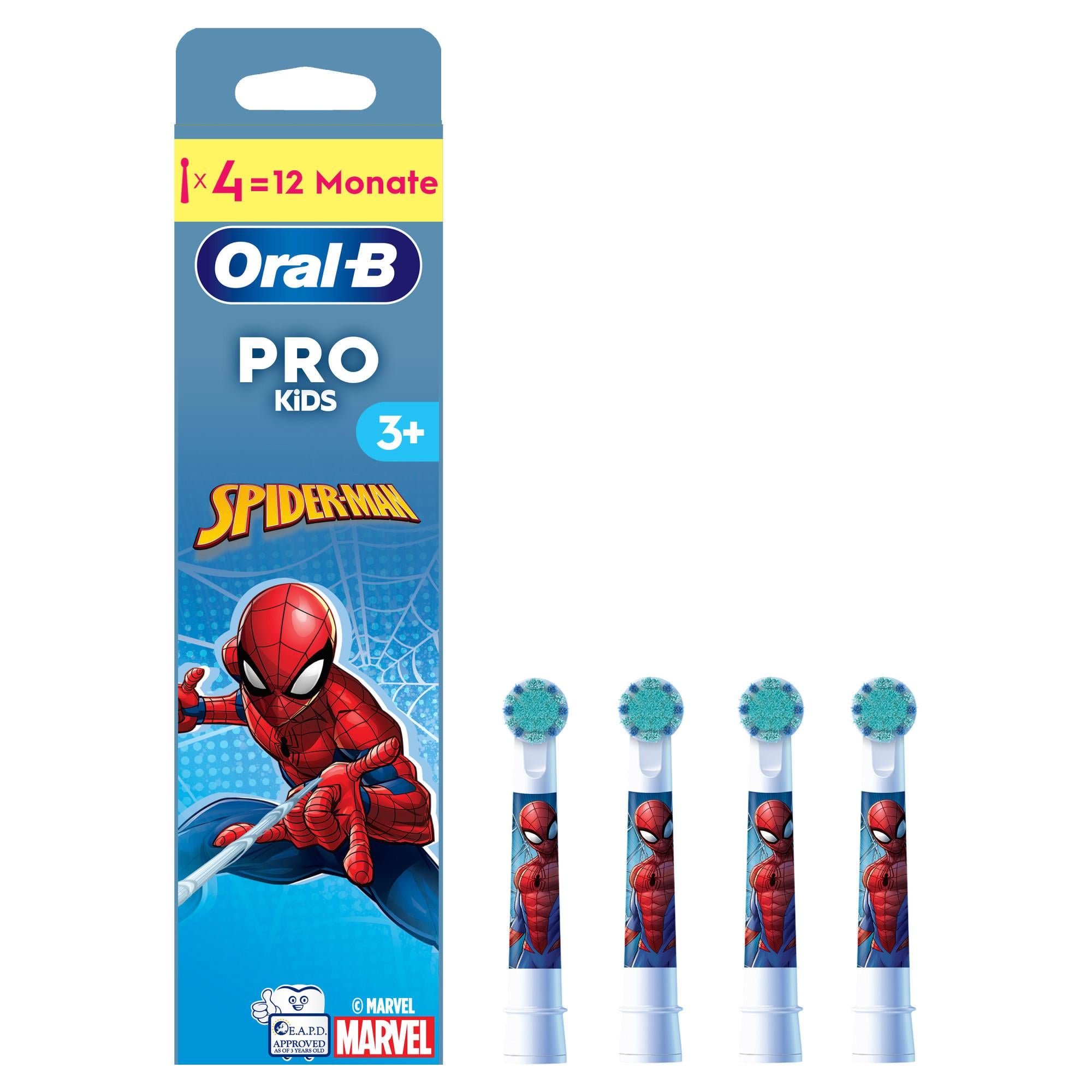 Aufsteckbürsten Pro Kids 3+ Spiderman ab 3 Jahren, 4 Stück