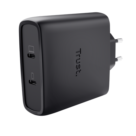 Maxo USB-C-GaN-Ladegerät 100 W mit 2 USB-C-Anschlüssen, Schwarz