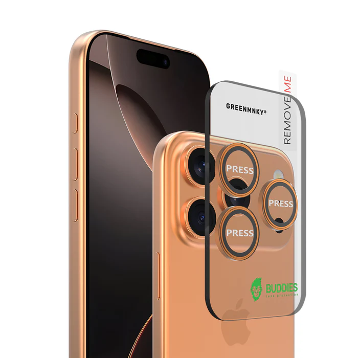 Kameraschutz für iPhone 17 Pro | BUDDIES (Orange) Schutzglas