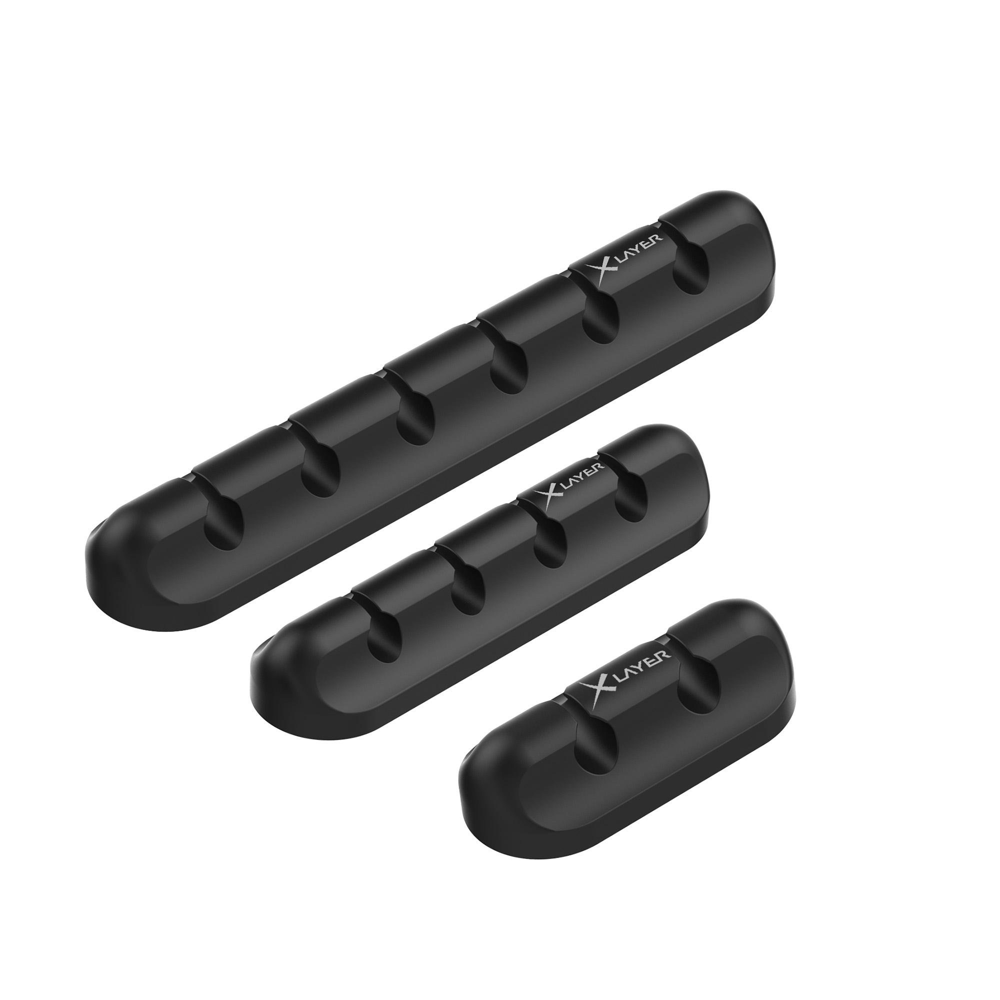 Kabelhalter Silikon Kabel Fixer 3er Pack Black