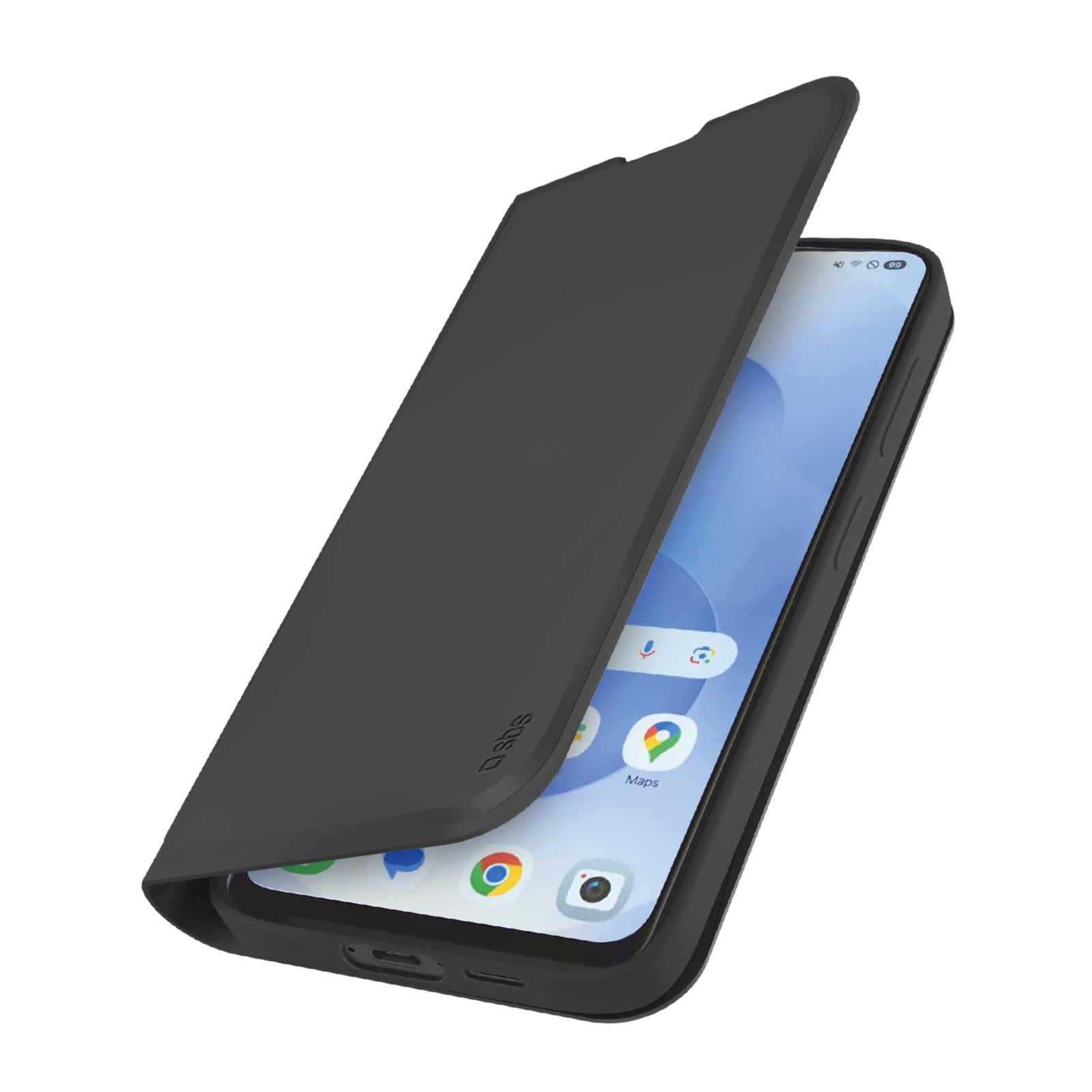 Klapphülle mit Ständer und Soft-Touch-Oberfläche für das Samsung Galaxy S25 FE, Schwarz