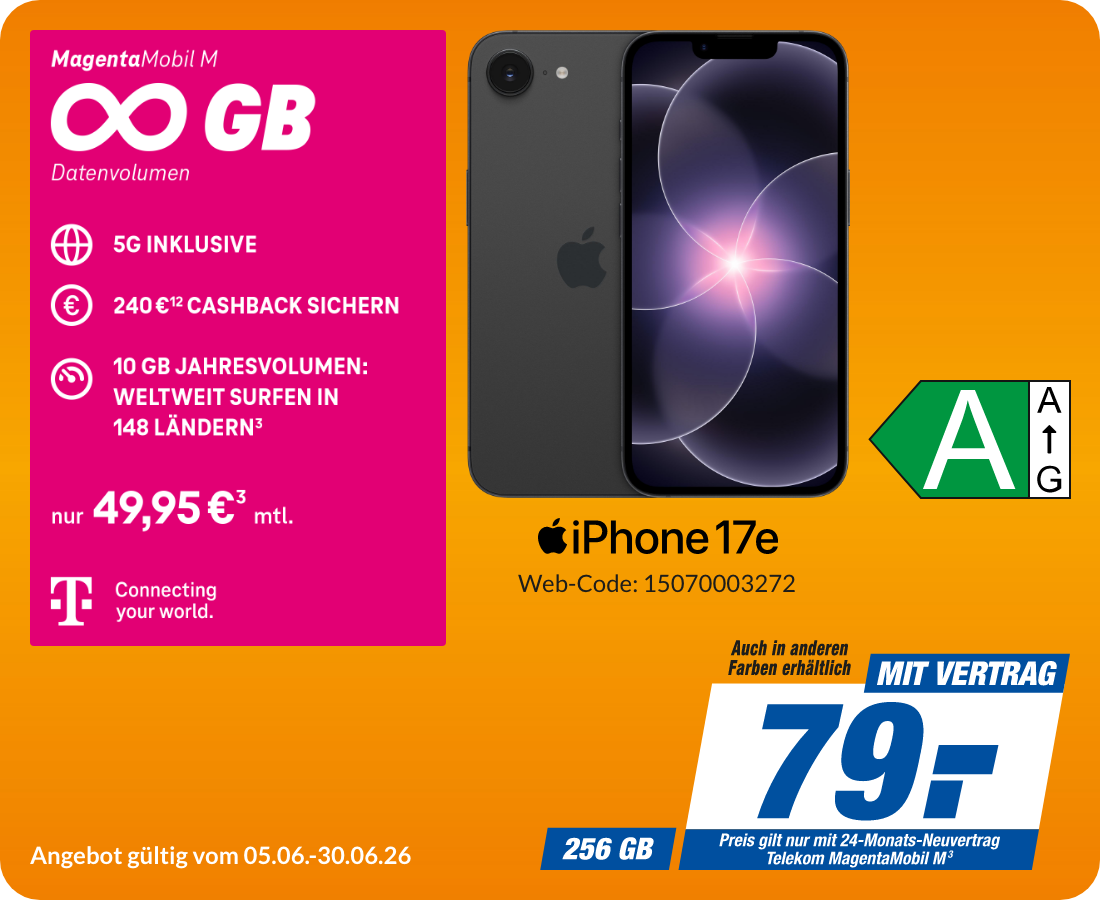 iPhone 17e mit Magenta Mobil M für 79€!
