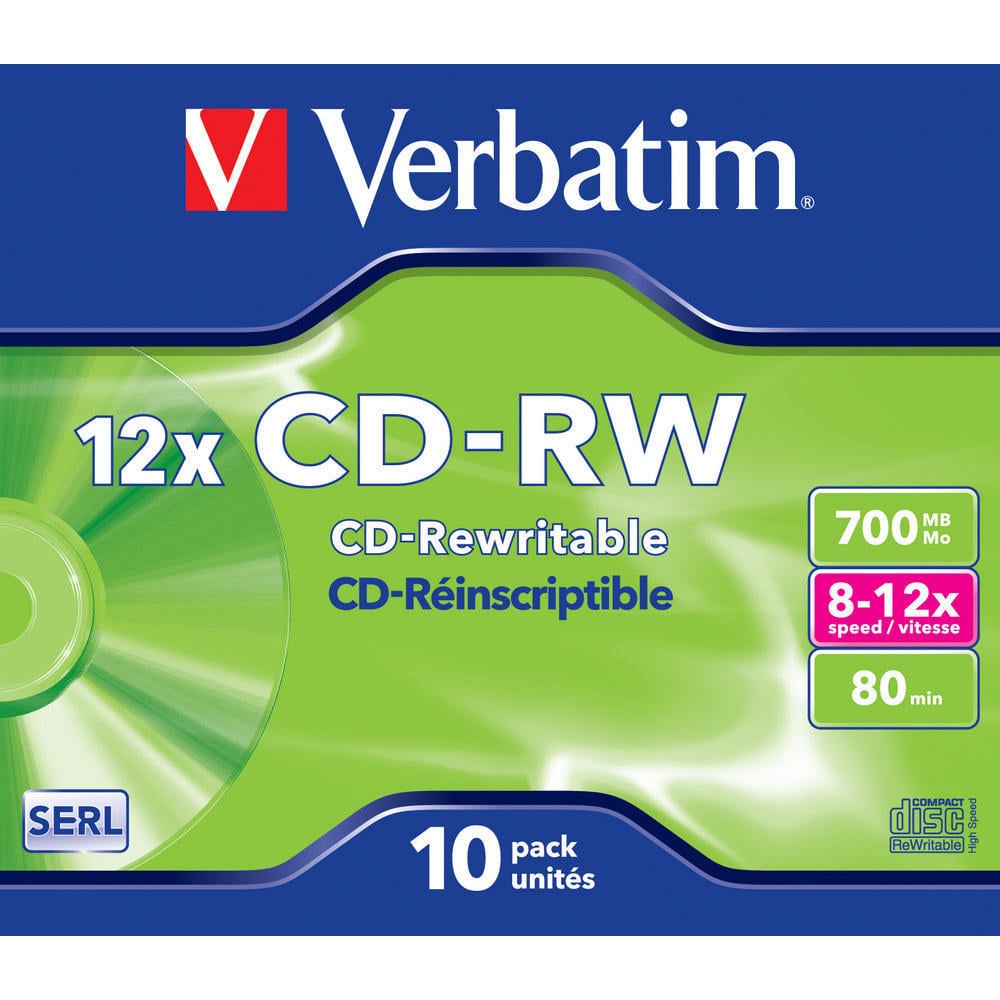 CD-RW 700 MB, 12x, 10er Pack JC CD-Rohlinge