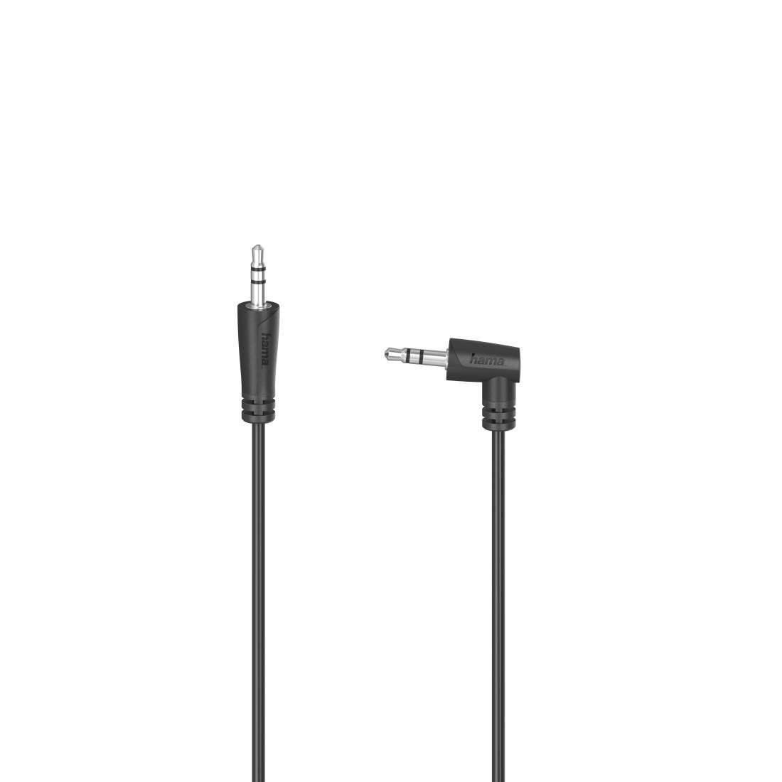 Audio-Kabel, 3,5-mm-Klinken-St. 90° - 3,5-mm-Klinken-St., Stereo, 0,5 m (00200722)