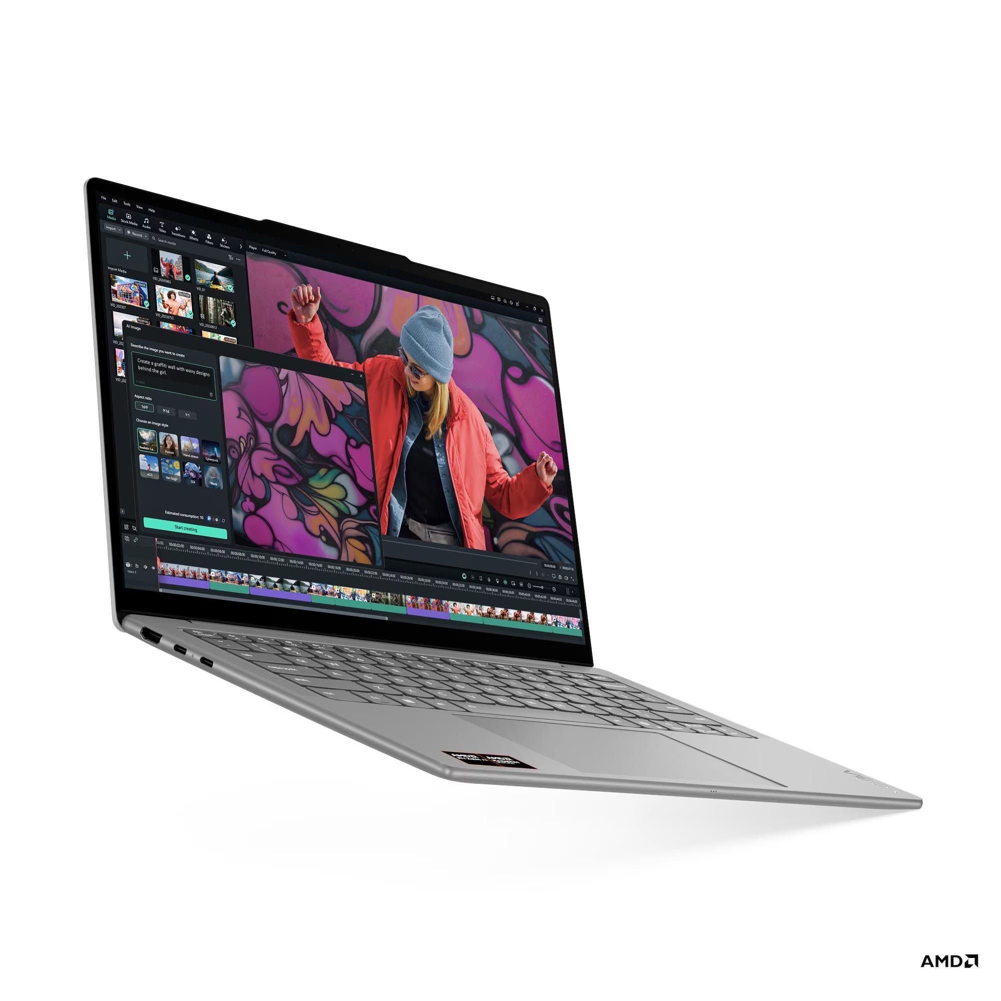 Yoga Slim 7 14AKP10, Luna Grey, 14 Zoll, AMD Ryzen AI 5 330, 16 GB, 512 GB SSD, AMD Radeon 820M Notebook