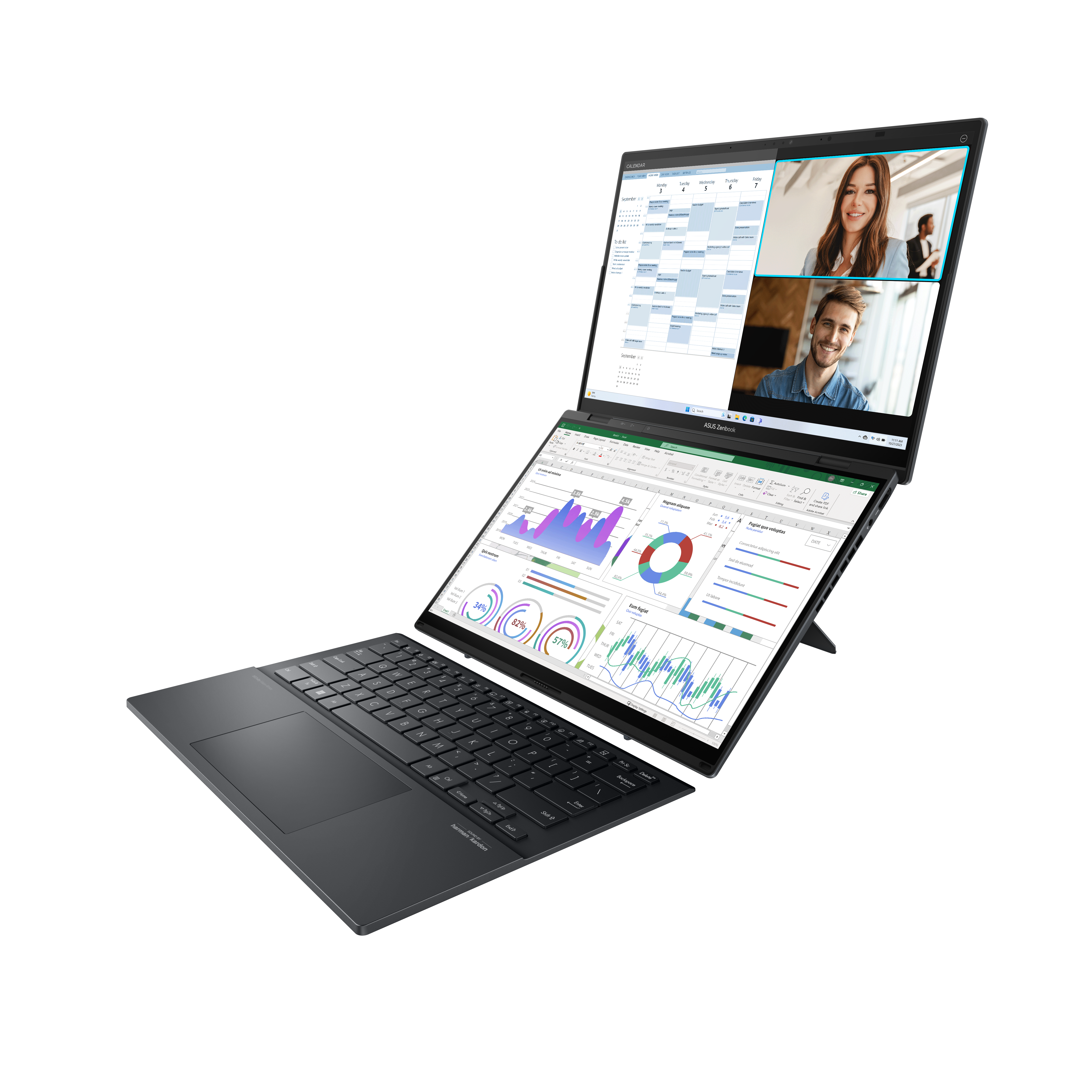 Zenbook Duo UX8406MA-QL114W, 14 Zoll, WUXGA, Intel Core Ultra 5 125H, 16 GB, 512 GB SSD, Intel Arc