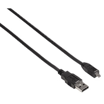 USB-2.0-Anschlusskabel, A-Stecker - Mini-B-St. (B8 Pin), 1,8 m, Schwarz (00074204)