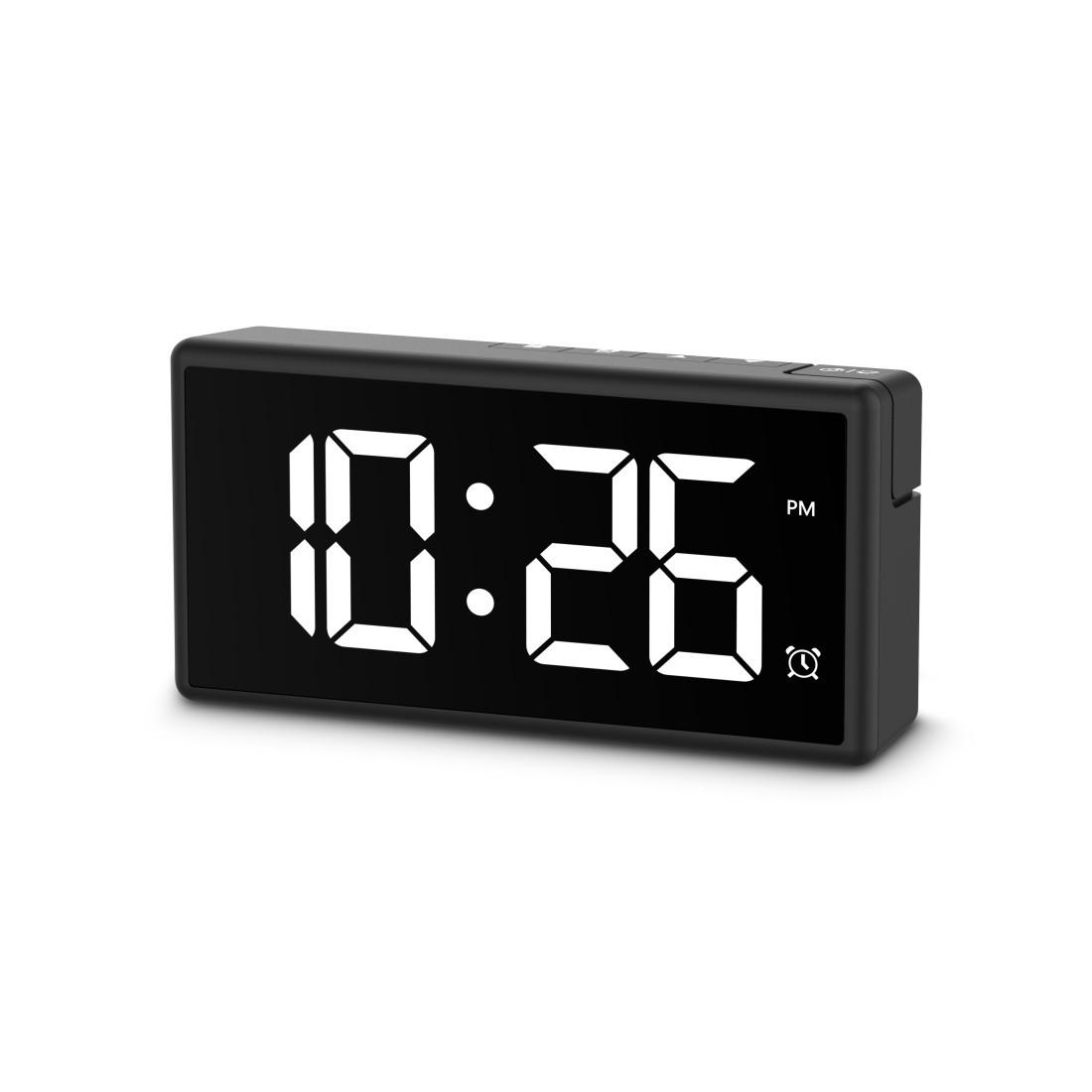 Digitaler Wecker "Ibiza", Multicolor-Display, mit USB-Ladefunktion, Schwarz (00222208)