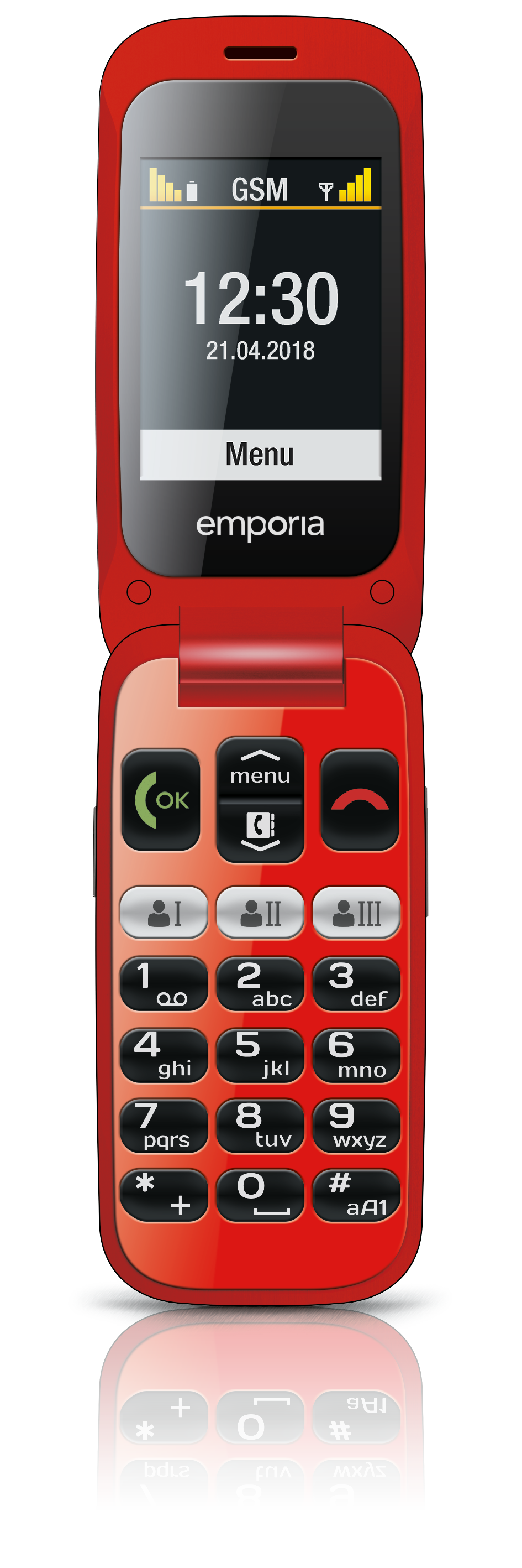 One schwarz-rot Handy