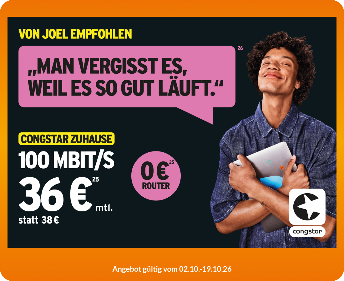 congstar Zuhause 100 mit Fritz Box für 0€ Miete!