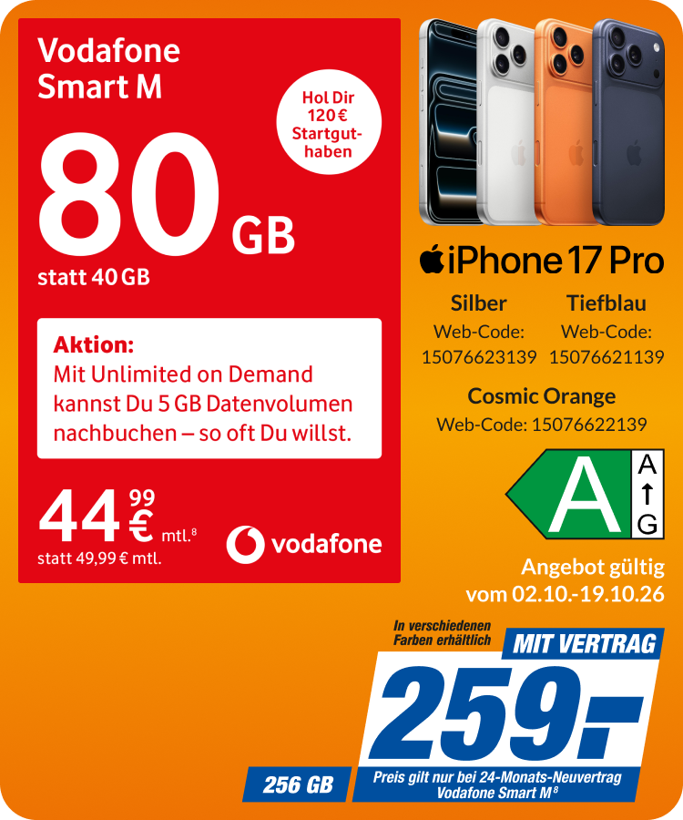 iPhone 17 Pro mit Smart M für 259€!
