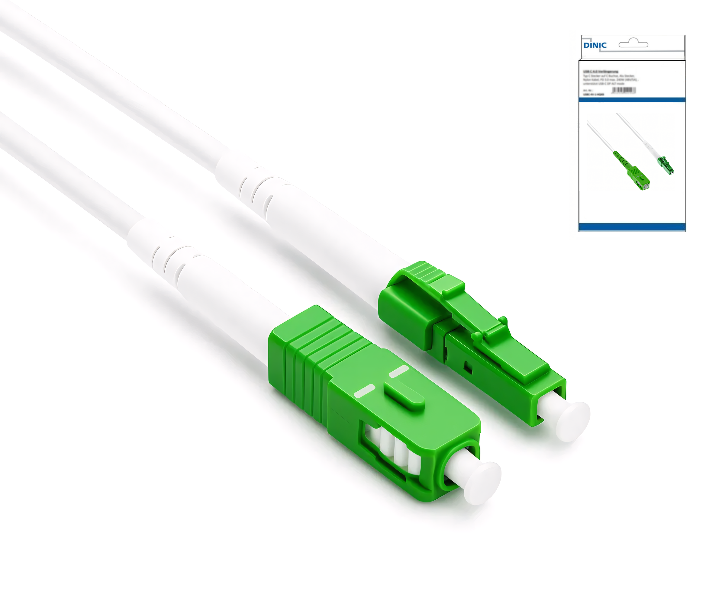 Glasfaser-Router Anschlusskabel LC/APC auf SC/APC, OS2, 20 m