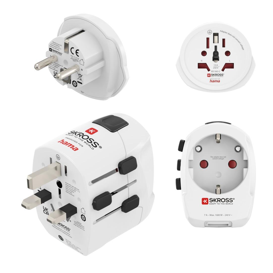 Weltreiseadapter Set "World Travel Pro Light USB", 3-polig, 2x USB (00223464)