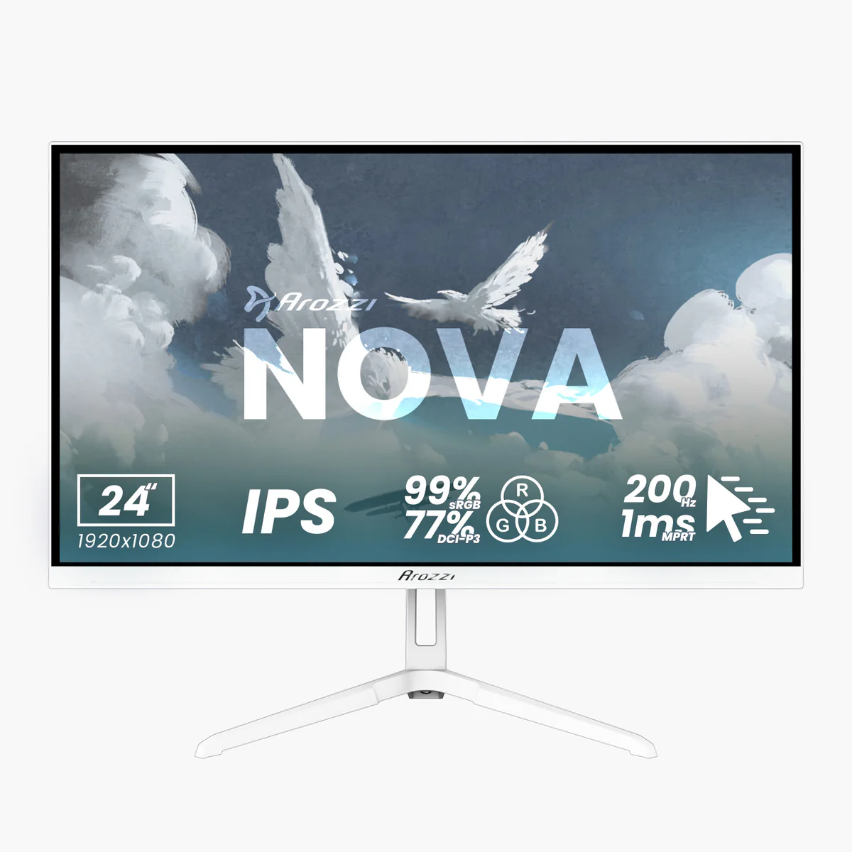 Nova, Weiß, 24 Zoll, Full HD, IPS, 200 Hz, 1 ms Gaming-Monitor