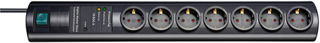 Primera-Tec DigiMaster 19.500A Überspannungsschutz-Steckdosenleiste 7-fach schwarz 2m H05VV-F 3G1,5