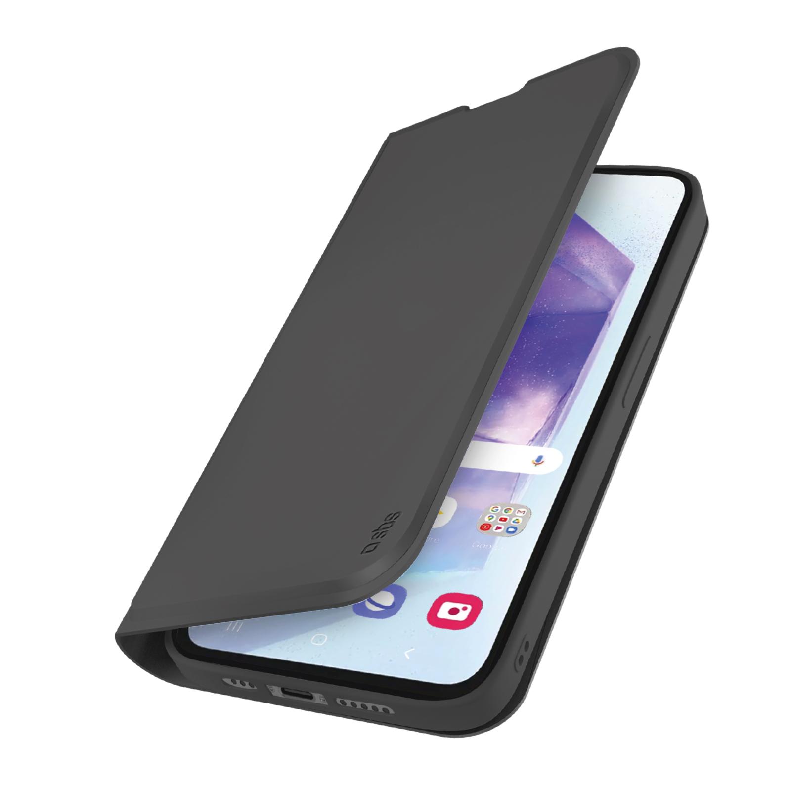 Klapphülle mit Ständer und Soft-Touch-Oberfläche für das Samsung A56, Schwarz