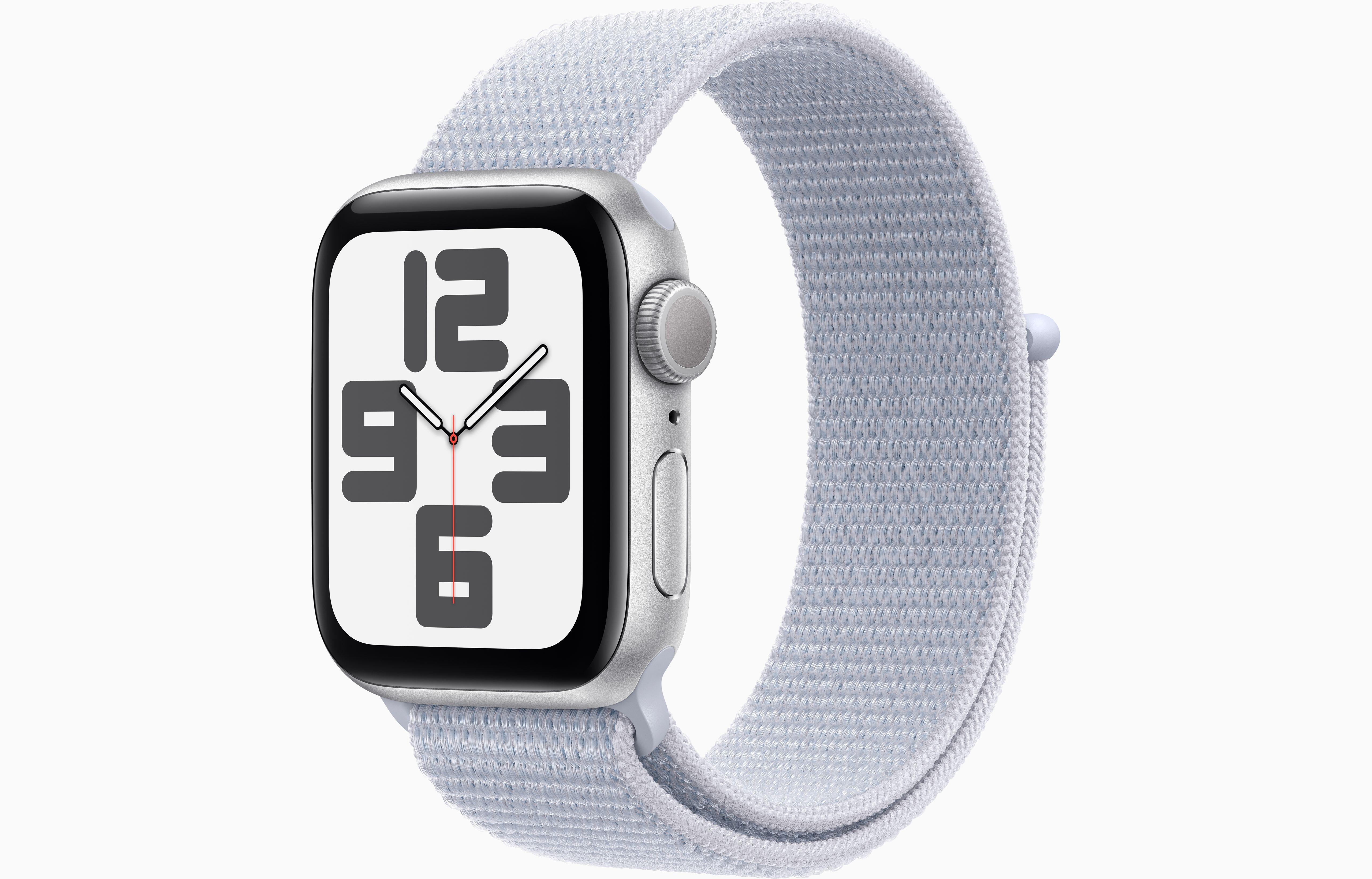 Watch SE GPS, 44 mm Aluminiumgehäuse Silber, Sport Loop Blaue Wolke