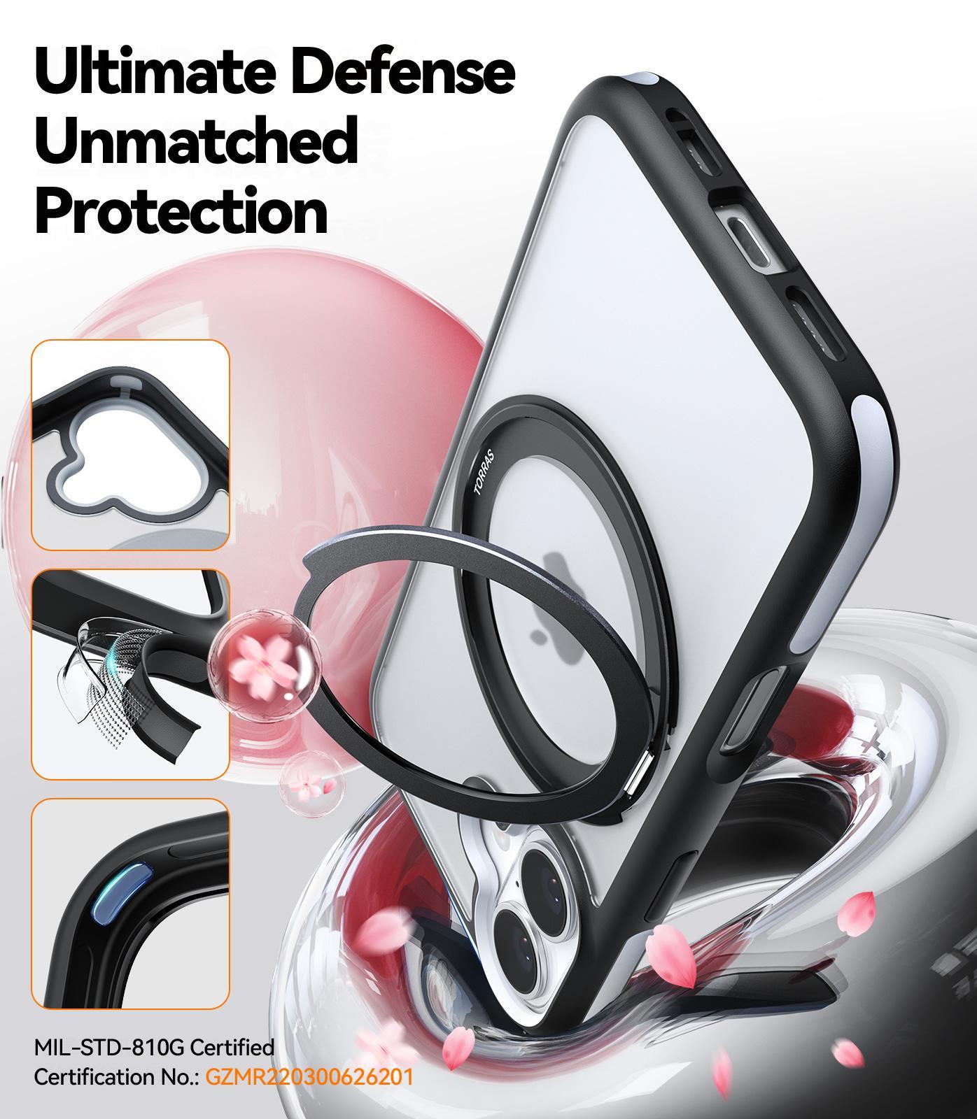 Ostand R Fusion Series für iPhone 16 Black Handyhülle