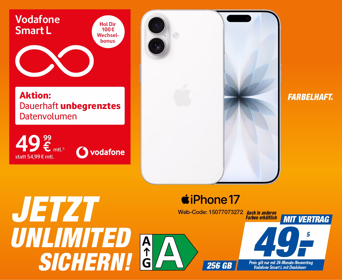 iPhone 17 mit Vodafone Smart L mit Dealcloser