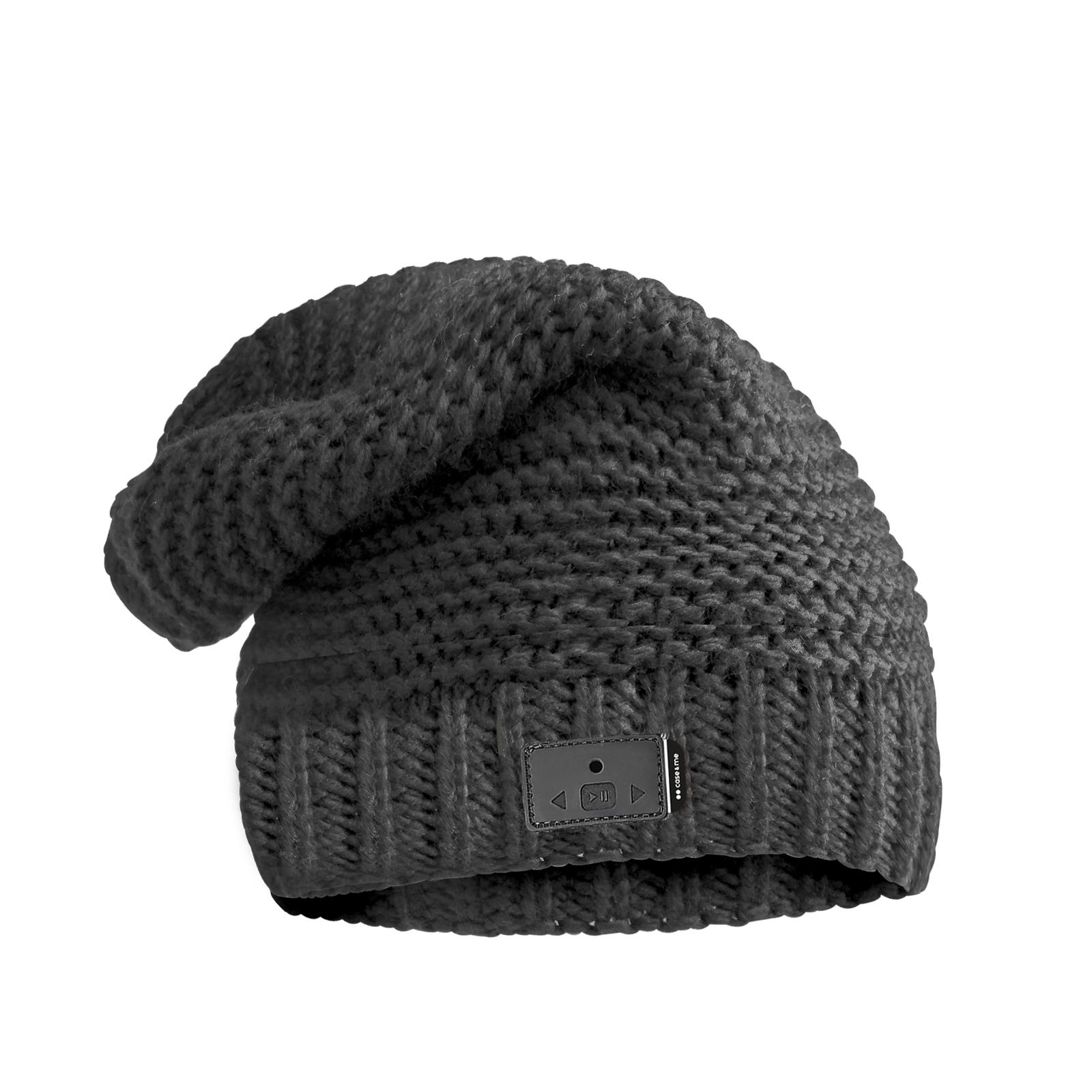 Wintermütze mit integriertem kabellosen Kopfhörer Schwarz