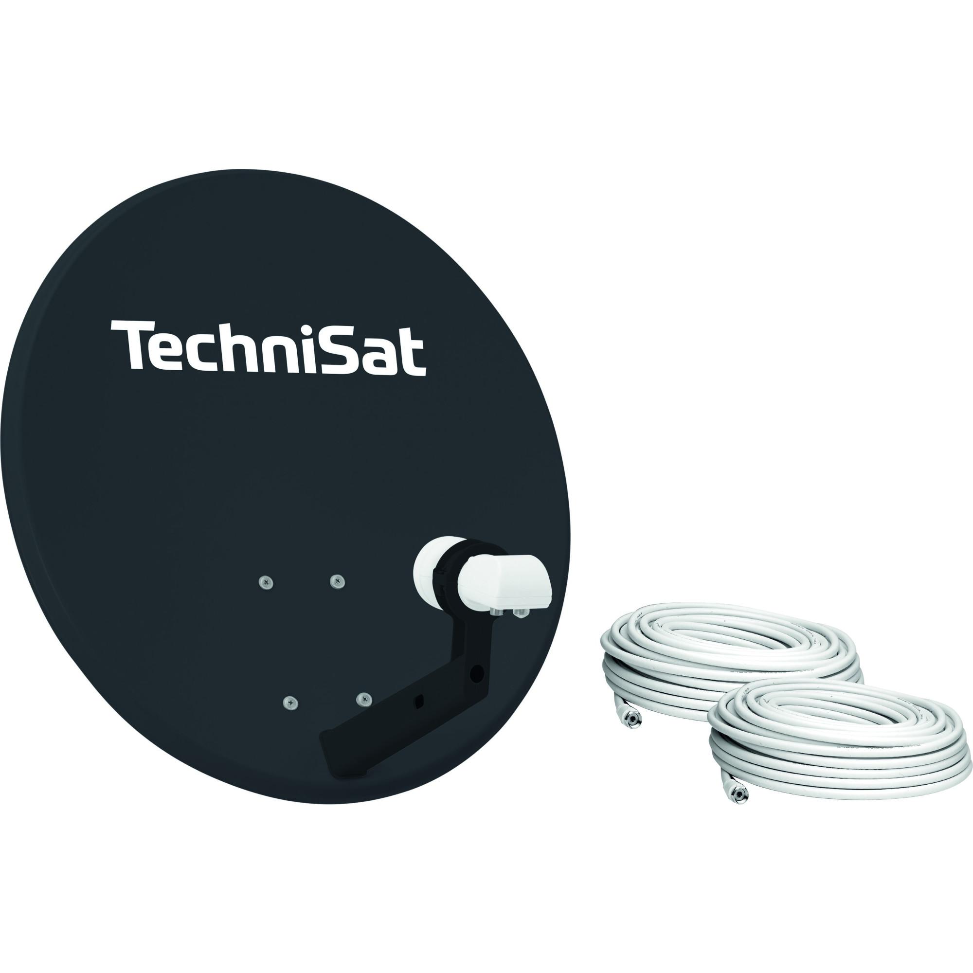 TECHNITENNE 60, Twin-LNB, 2x 10m Kabel, anthrazit