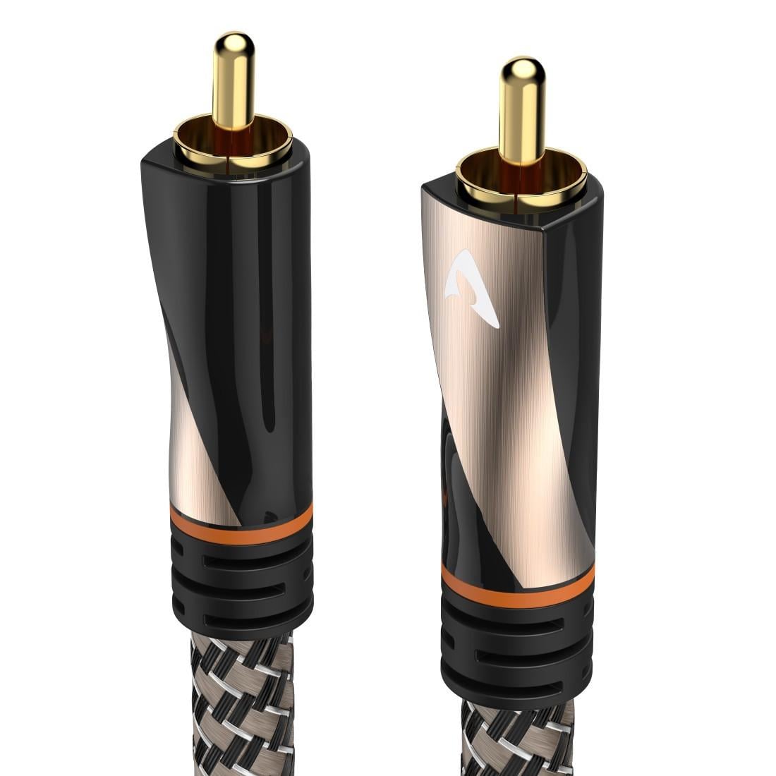 Digitales Cinch-Kabel, 1 Stecker - 1 Stecker, Gewebe, vergoldet, 2 m (00107629)