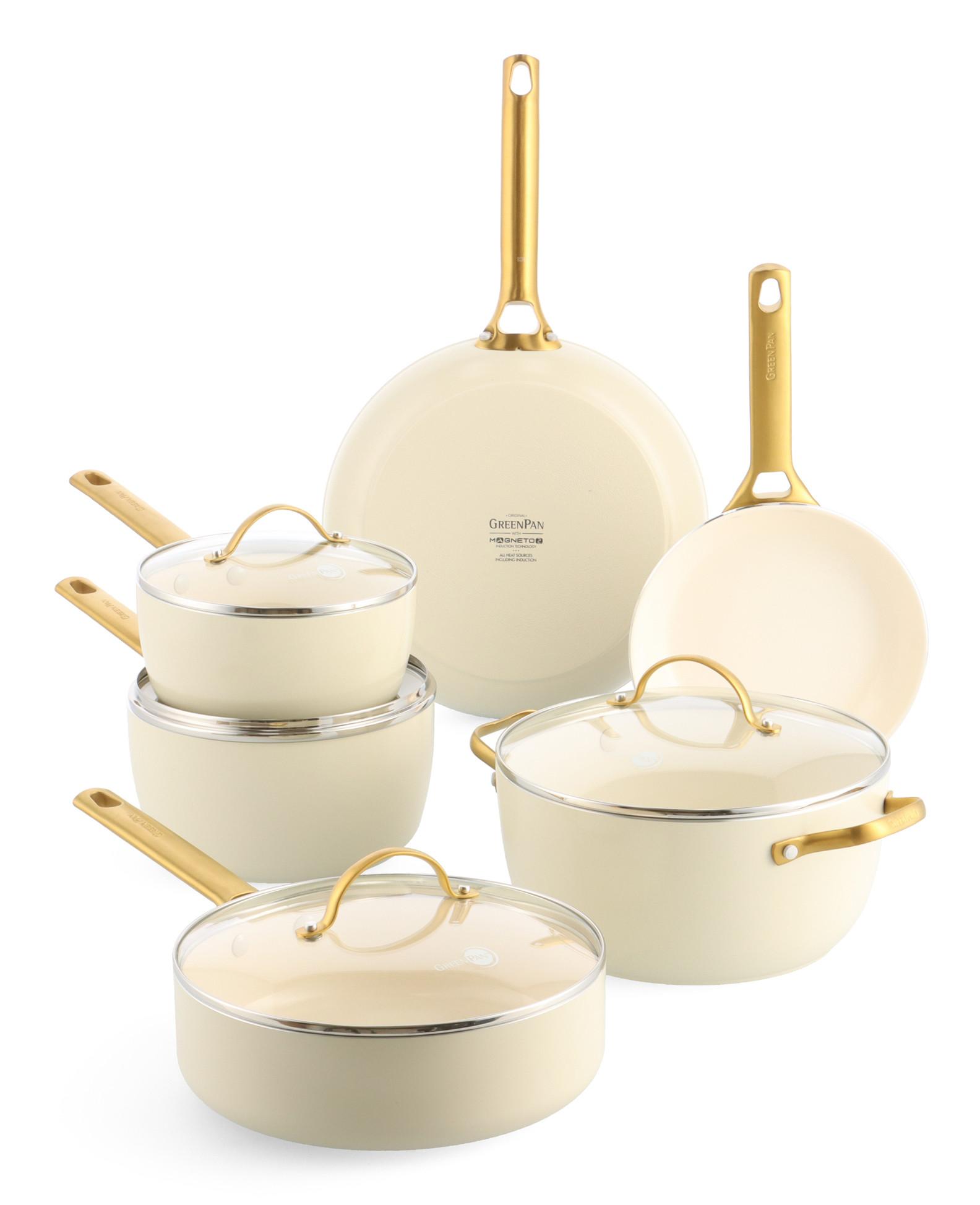 GreenPan Padova Reserve Topf-/Pfannenset 10-teilig Cream White