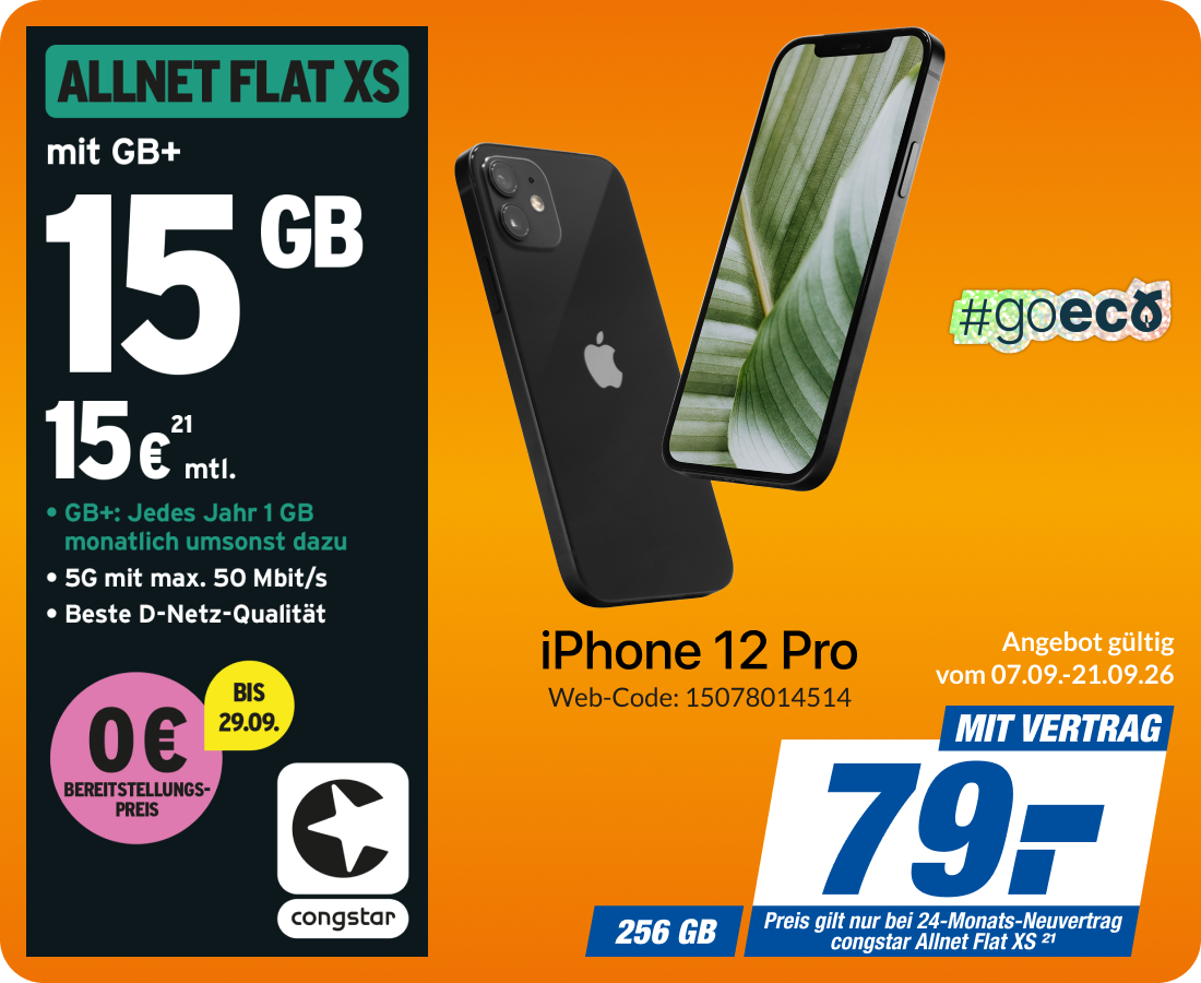  iPhone 12 Pro mit Allnet Flat S für 79€!