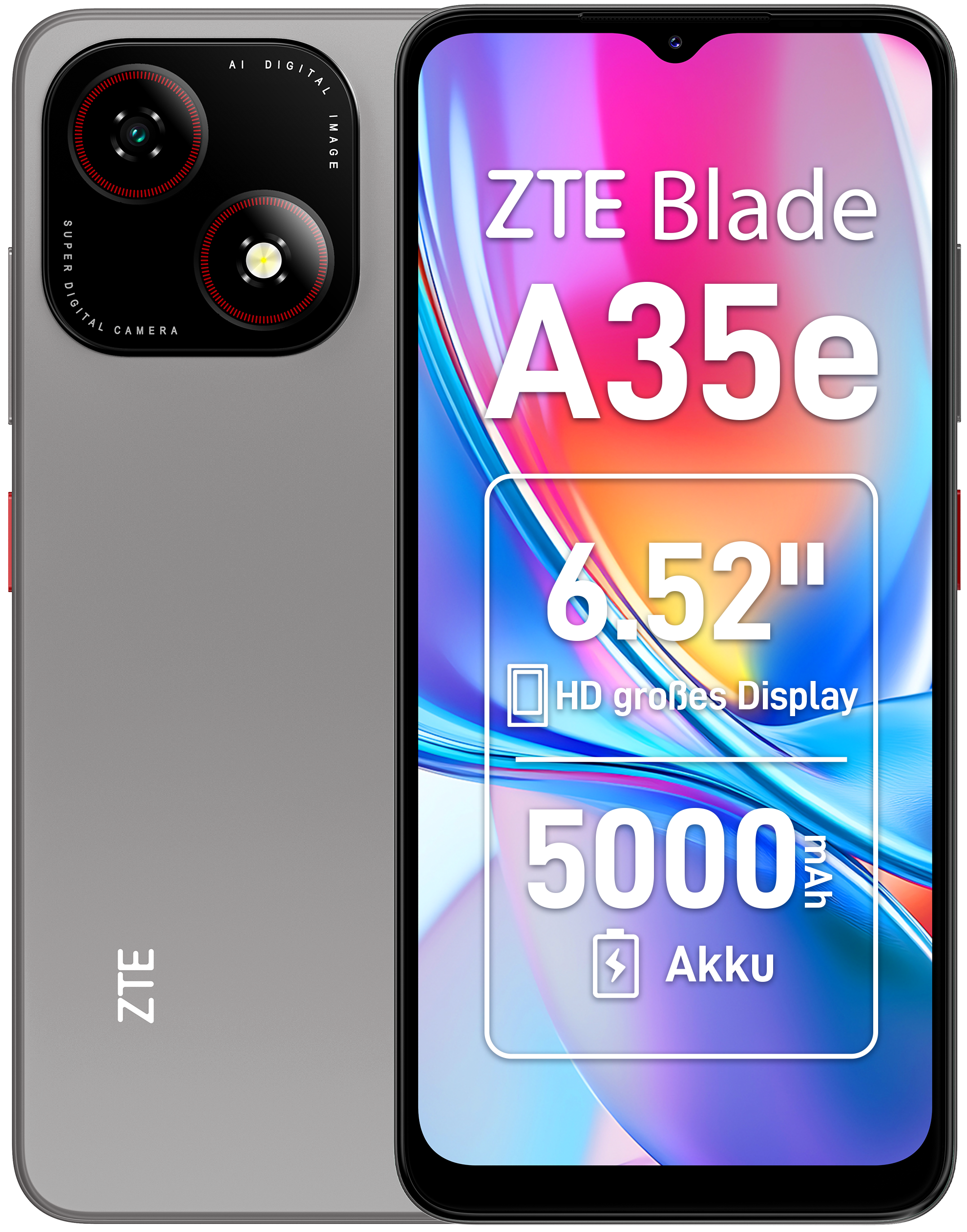 Blade A35e 2GB + 64GB Silvery Gray Smartphone
