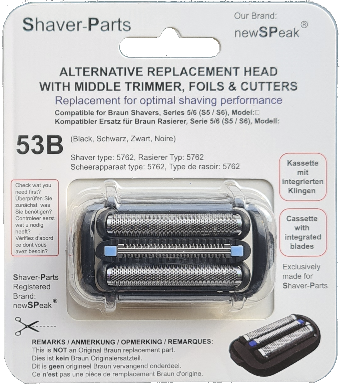 Scherkopf kompatibel mit Braun 53B Ersatzscherkopf