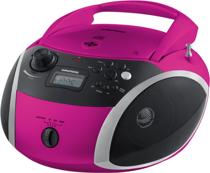 GRB 3000 BT pink/silber Radiorekorder mit CD-Spieler