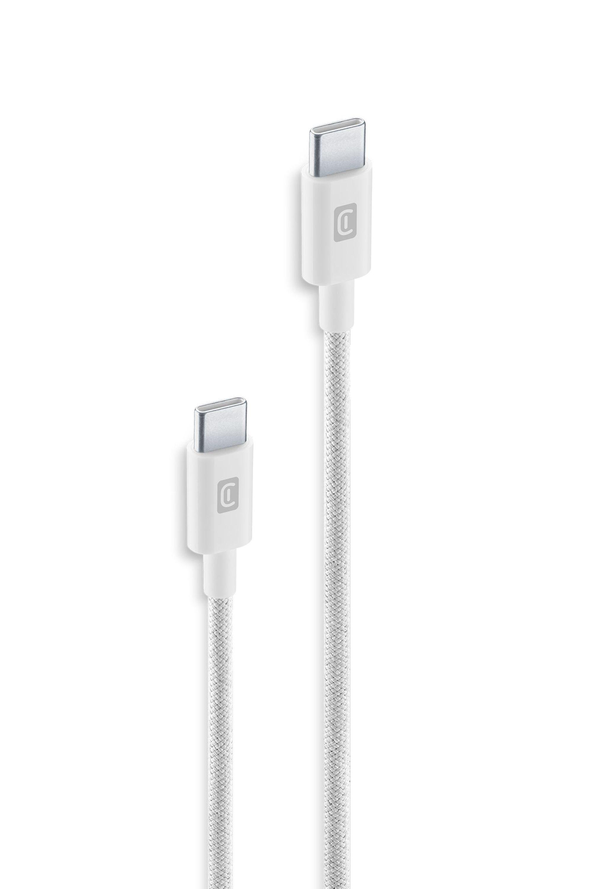 Braided Data Cable 0,6 m USB Typ-C/ Typ-C White (60905)