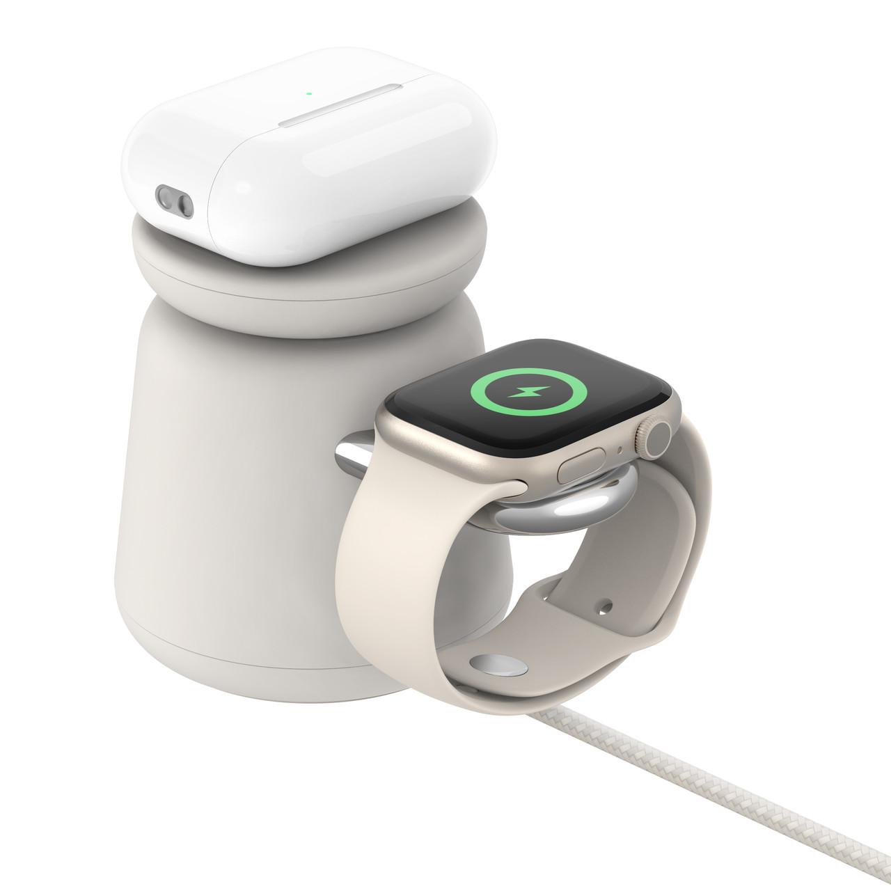 BoostCharge Pro Kabellose 2-in-1-Ladestation mit MagSafe (15 W), weiß
