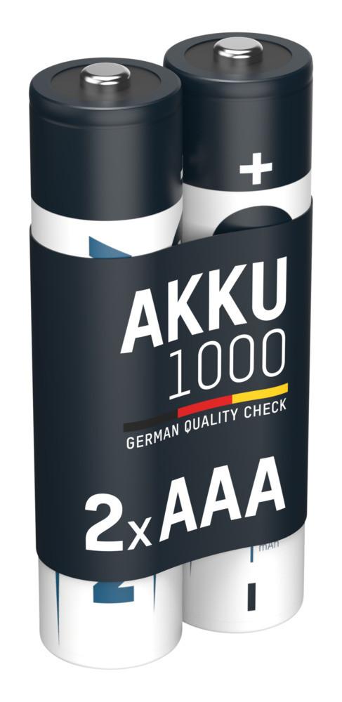 NiMH Akku Micro AAA Typ 1000 (min. 950 mAh) 2er Blister Akku