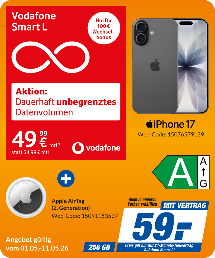 Apple iPhone 17 mit Smart L für 59€!