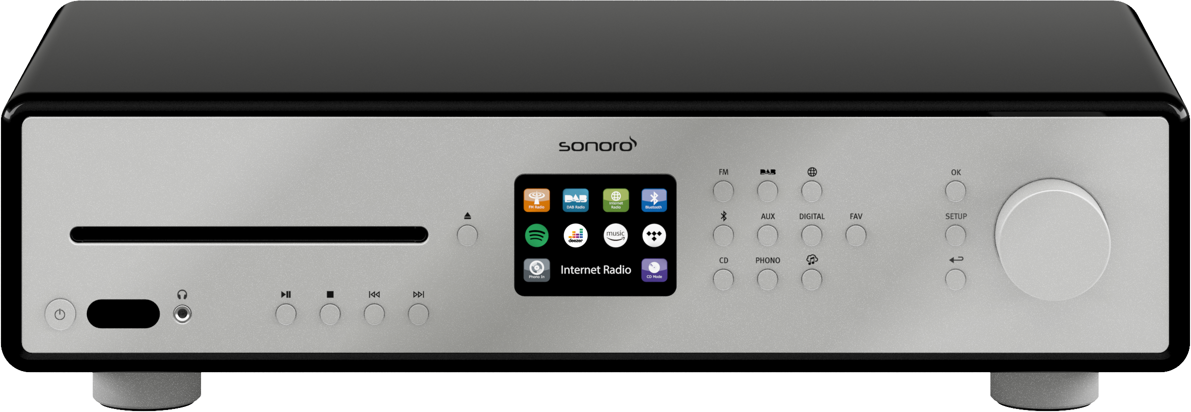 MAESTRO schwarz (hochglänzend)-silber CD-Player