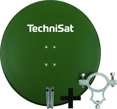 DigitalSat-Antenne SATMAN 850 Plus (mit AZ/EL-Halterung  und 40mm LNB-Halteschelle) tannengrün