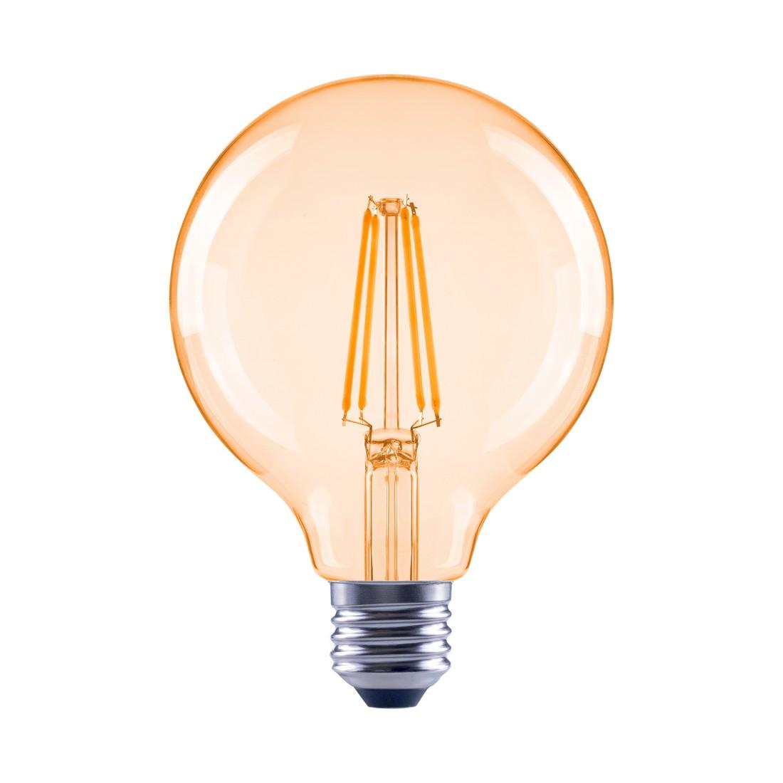 LED-Filament, E27, 680lm ersetzt 52W, Globelampe, G95, Amber, Warmweiß (00112820)