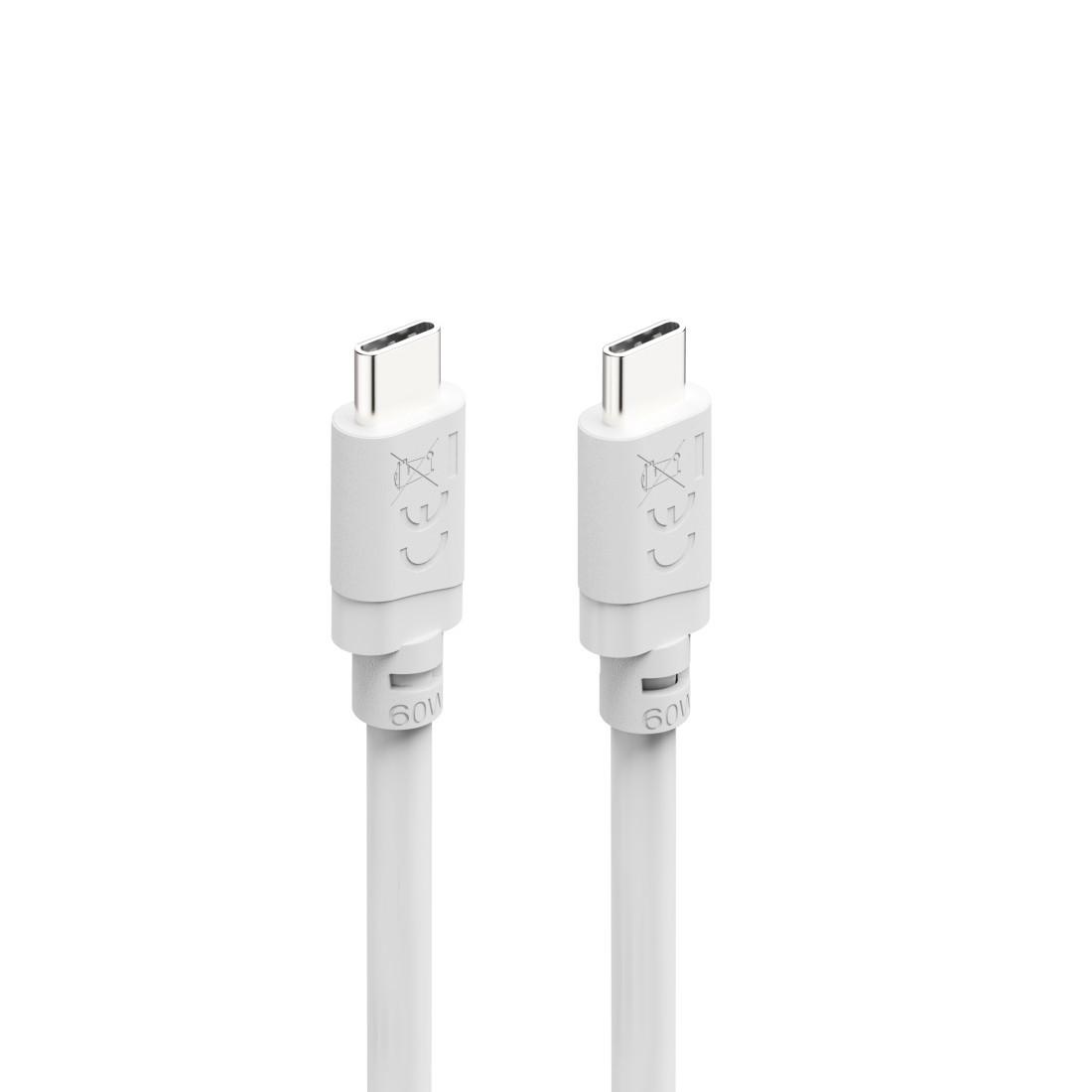 USB-C auf USB-C Kabel Ladekabel, USB-C - USB-C, 60 W, 1 m, Weiß (00201807)